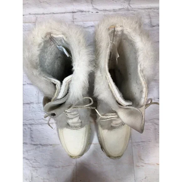 SOREL Nanook Faux Fur Trim Lace Up Mid-Calf Leather Winter Snow Boots Womens 9 ( - Picture 11 of 11